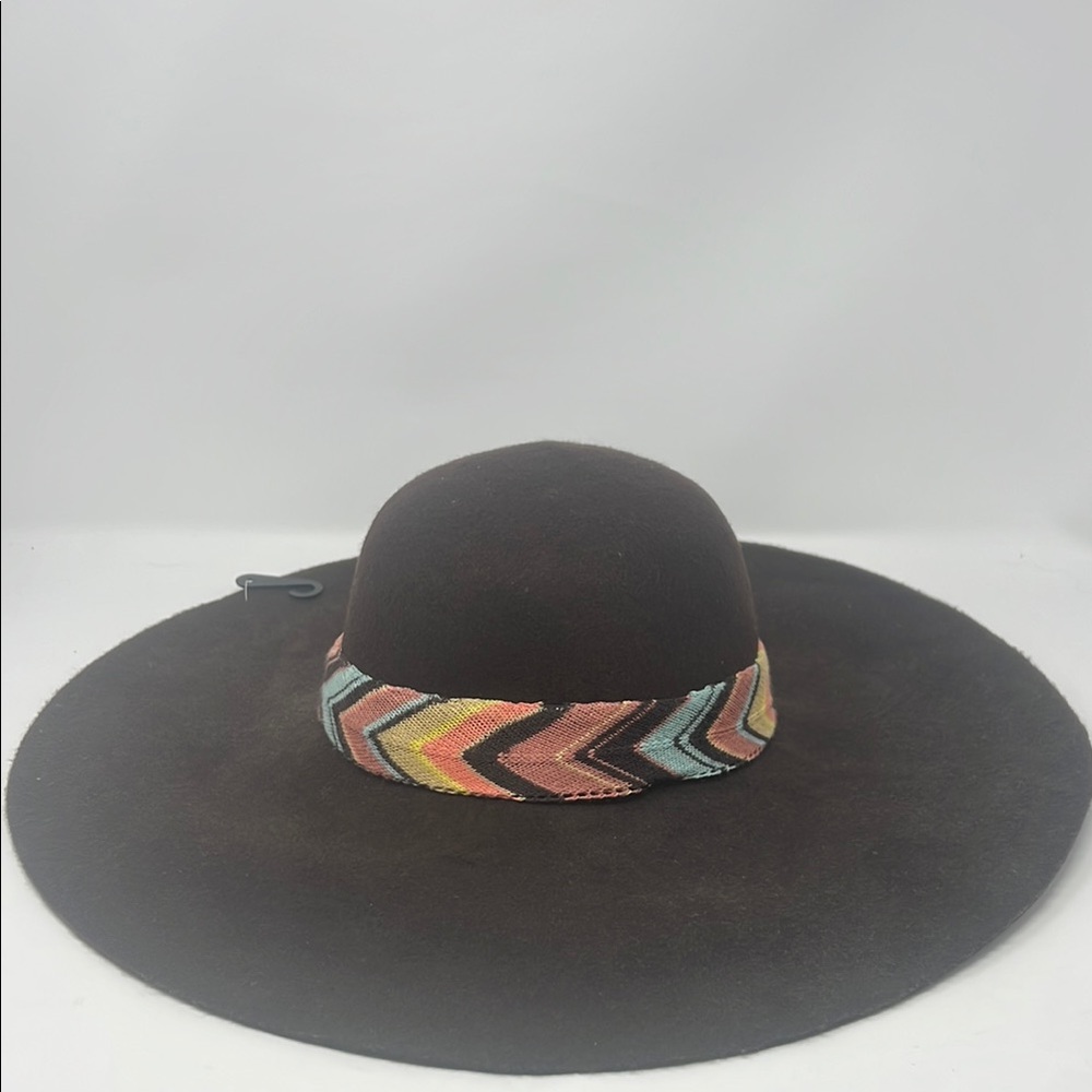 Missoni Brown Chevron Wide-Brim Hat NWT
